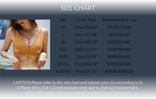 Soutien Gorge Fermeture Devant Sexy Dentelle, Soutien Gorge Ouverture Devant Grande Taille Brassiere Post Operatoire Cancer du Sein sous-VêTements De Sport Femme pour Yoga Fitness – Image 4