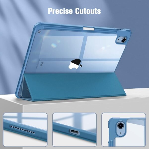 FINTIE Coque pour iPad (A16) 11ème Génération 11 Pouces 2025, iPad 10ème Génération 10.9 Pouces 2022 - [Rangement de Stylet] Coque Transparente Claire, Housse Bord Antichoc, Bleu Océan – Image 9