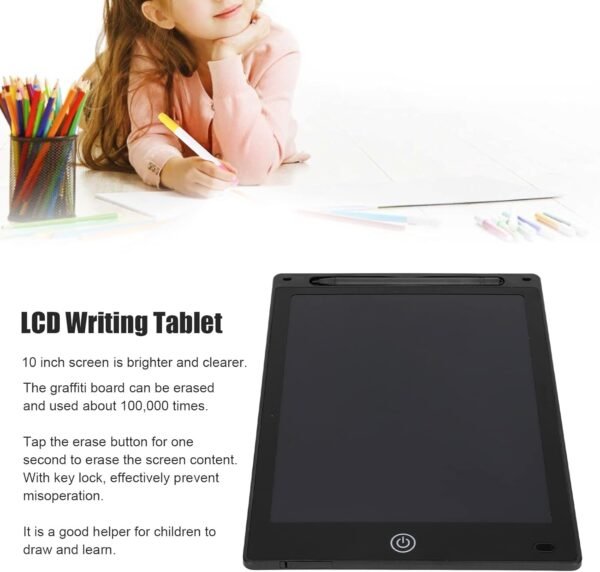 BAFOVY Board d'écriture LCD, Jouet éducatif avec LCD Sensible à la Pression, 10 Pouces d'enfants Dessinant Une Tablette, Effacement Rapide et Efficace, Facile à Utiliser et Polyvalent, Sûr et – Image 8