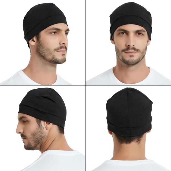EINSKEY Bonnet de Nuit Homme Femme, 100% Coton Léger Fin Skull Cap pour Sport, Chimio, Cancer, Sommeil, Casque Moto – Image 7