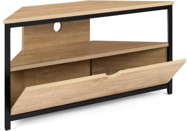 IDMarket - Meuble TV 100 cm d'angle Detroit avec Placard Design Industriel – Image 4