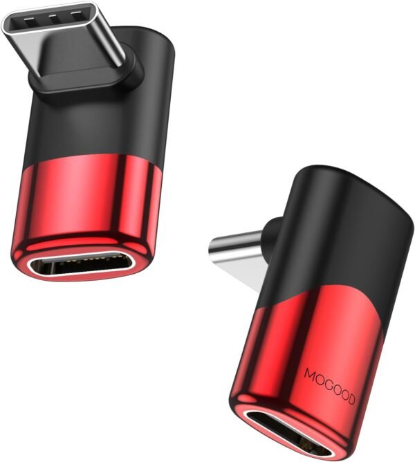 MOGOOD USB C Adaptateur à 90 degrés C mâle à C Femelle USB C Adaptateur Extender Type-C Data Transmission PD100W Charge Rapide et 8K @ 60Hz Passage pour Les Accessoires de Pont Vapeur