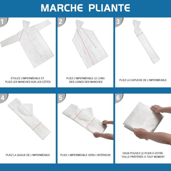 Newbyinn 2 Pièces poncho pluie imperméable, cape de pluie femme homme, poncho de pluie velo randonnée bivouac camping – Image 5