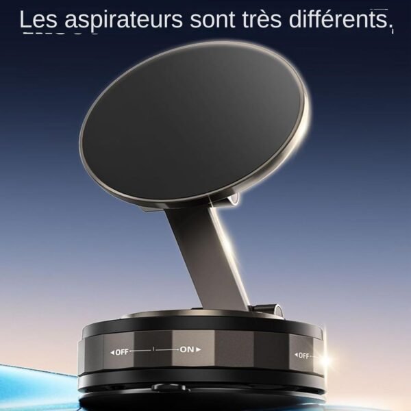 Yjkedfh Support Magnétique Téléphone à Ventouse,Support Magnétique à Ventouse pour Smartphone - Support Mobile Ajustable Et Pliable pour Voiture, Accessoires pour Auto, SUV, Camping-Car, – Image 4