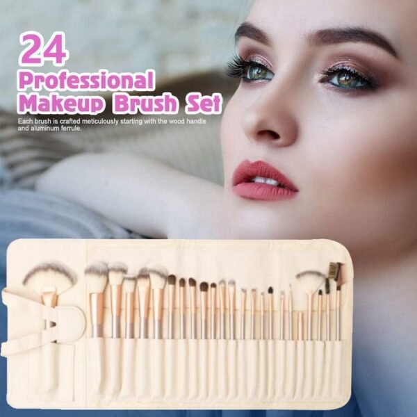 HEPAZ Pinceaux de Maquillage Professionnel, 24 PCS + 1 PCS Oeuf de Nettoyage de Brosse de Maquillage pour les ombres à paupières, les sourcils – Image 2
