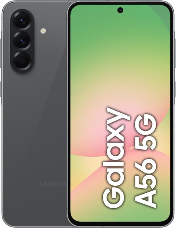 Samsung Galaxy A56 5G, smartphone Android, 256 Go de stockage, 8 Go de RAM, anthracite, mise à niveau du système d'exploitation 6x, grand écran, longue durée de vie de la batterie (garantie Samsung