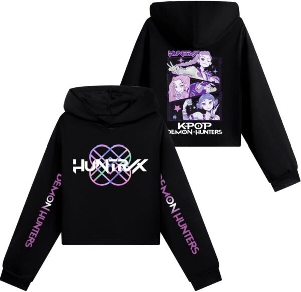 YiJee Sweat à Capuche Kpop Huntrix pour Enfants – Pull à Manches Longues, Style Streetwear, Crop Top Fille, Sweatshirt Mode Mode Fille et Ado 2-16 Ans