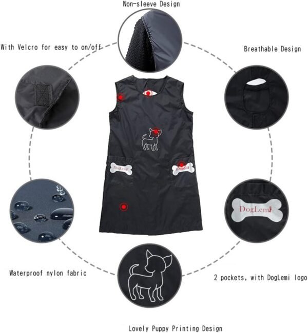 Amorar sans Manches Tablier de Bain pour Animaux de Compagnie Robe Beauté toilettage esthéticienne Blouse Imperméable Vêtements Tabliers – Image 6