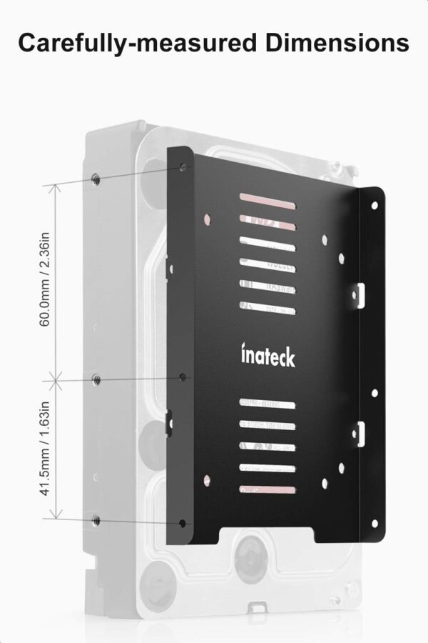 Inateck Kit de Montage pour Disque Dur HDD 2 x 2,5" à Baie Interne 3,5" Cadre de Montage en métal HDD Adaptateur pour SSD PC,SA04004 – Image 3