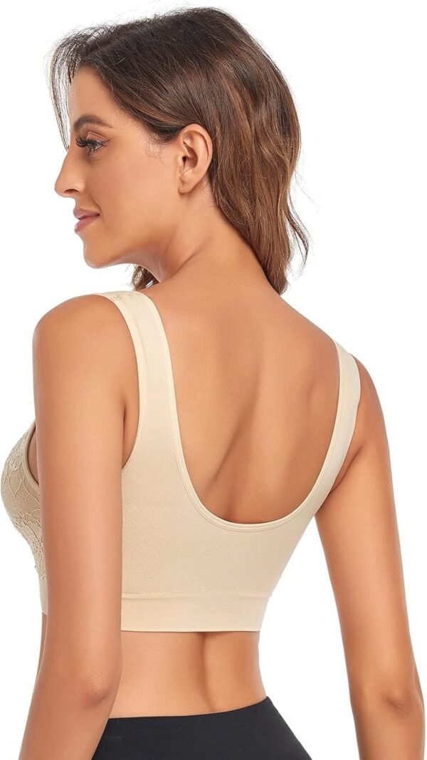 Litthing Brassière Soutien-Gorge sans Armature Dentelle Sexy Respirant Confortable pour l'Entraînement Physique Yoga pour Femme – Image 3