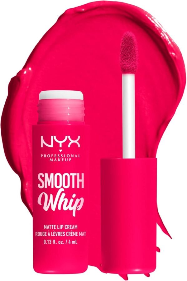 NYX Professional Makeup Rouge à Lèvres Crème Mat Smooth Whip, Couleur Vive, Texture Crème Fouettée, Formule Vegan, Teinte : Pillow Fight (10) – Image 11