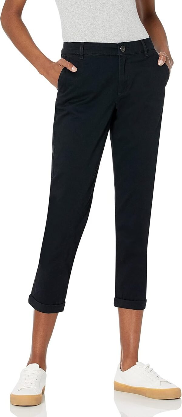Amazon Essentials Pantalon Chino Habillé, Taille Mi-Haute, Coupe Ajustée et Extensible, Jambes Fuselées (Disponible en Grandes Tailles) Femme