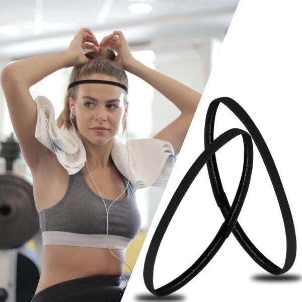 Chstarina 10 Pièces Bandeaux de Sport, Bandeaux de Cheveux Élastique Antidérapant, Headband Hairband Bandeaux de Tête pour Homme Femme Course Yoga Jogging Gym – Image 4