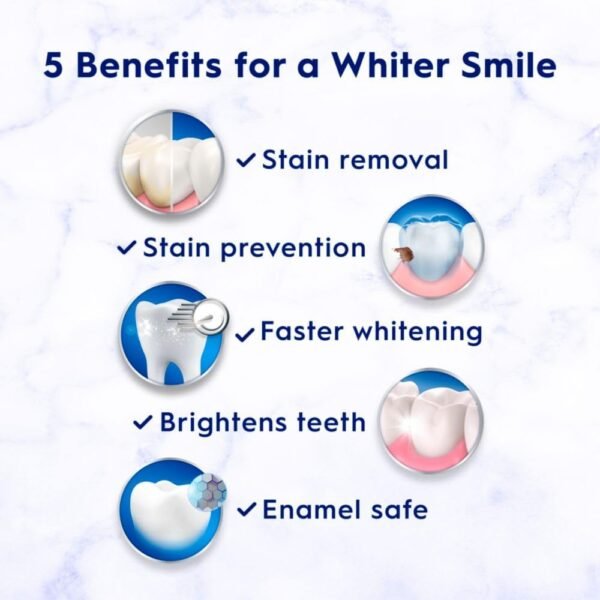Crest 3D Whitening Lot de 3 dentifrices blanchissants blancs Brilliance Luminous Purple 142 g - Fluor anti-caries - Combat 100 % plus de taches de surface - Prévention des taches de surface – Image 2