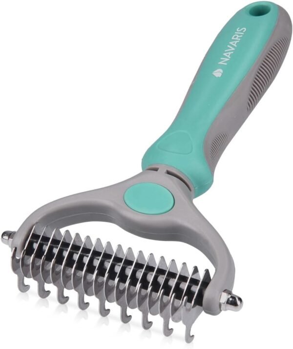 Navaris Brosse sous Poils Chien Chat - Peigne étrille Poil Long et Court - Accessoire toilettage Chiens Chats pour démêlage nœuds des Poils