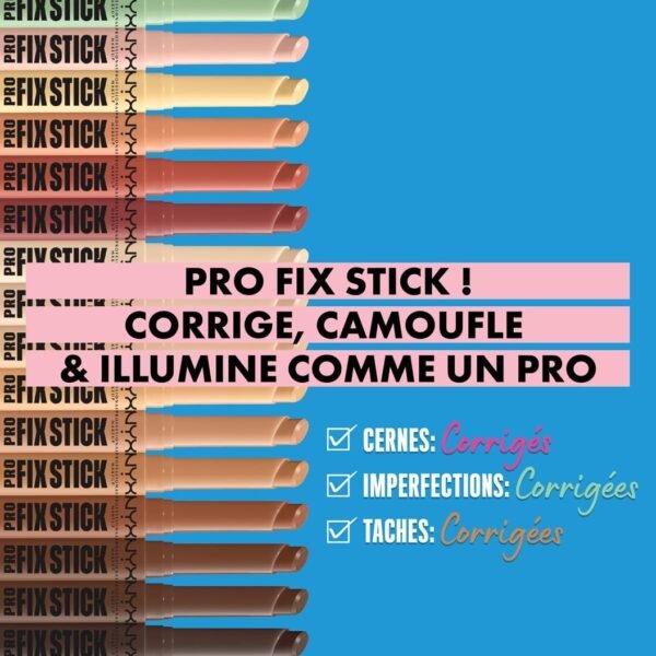NYX Professional Makeup Correcteur Anti-Cernes en Stick, Couvre les Imperfections, Tâches Sombres et Décoloration, Tenue 12H, Vegan, Pro Fix Stick, Teinte : Yellow – Image 7