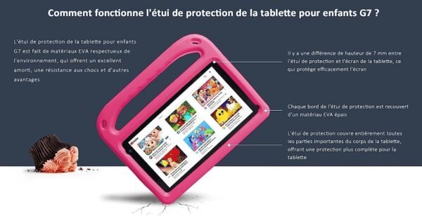 SUAAT 2025 Andriod Tablette 7 Pouces pour Enfants, 32GB ROM Bluetooth, éducation + Jeux, Double caméra, contrôle Parental,Espace Enfants,Type C-Rose – Image 4
