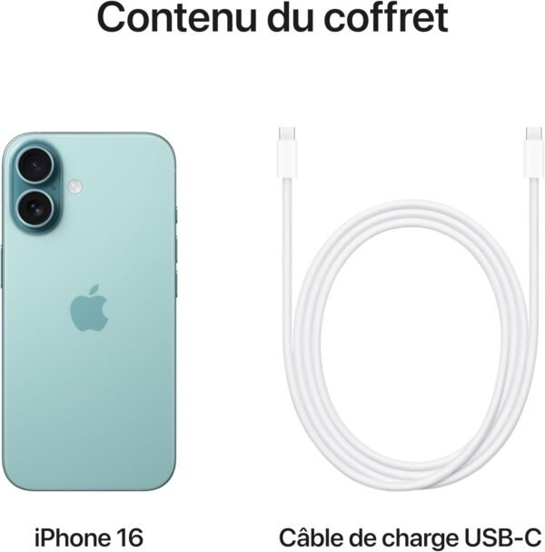 Apple iPhone 16 (128 Go) - Cyan – Image 6