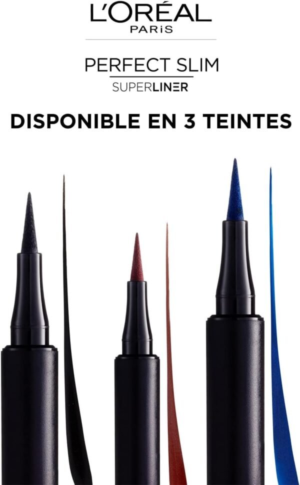 L’Oréal Paris - Eyeliner Waterproof Haute Précision - Tracé Ultra-Fin - Couleur Intense Longue Tenue - Super Liner Perfect Slim - Couleur : Noir Intense – Image 6