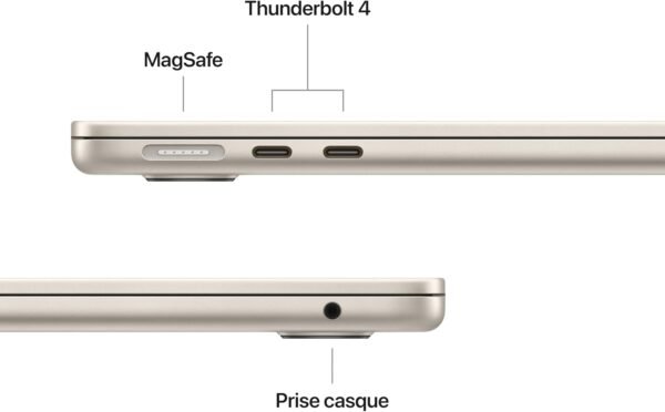 Apple MacBook Air 13 Pouces Ordinateur Portable avec Puce M4 : Conçu pour Apple Intelligence, Écran Liquid Retina de 13,6 Pouces, Mémoire unifiée de 16 Go, Stockage SSD de 256 Go ; Lumière stellaire – Image 5