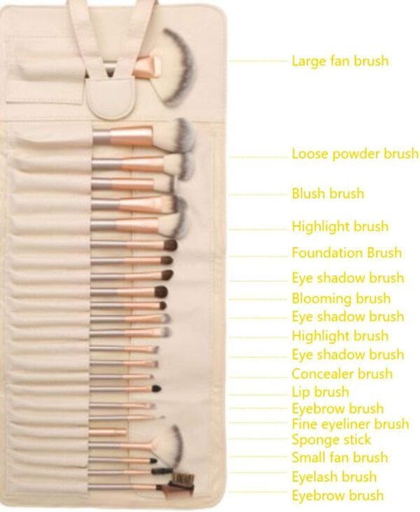 HEPAZ Pinceaux de Maquillage Professionnel, 24 PCS + 1 PCS Oeuf de Nettoyage de Brosse de Maquillage pour les ombres à paupières, les sourcils – Image 4