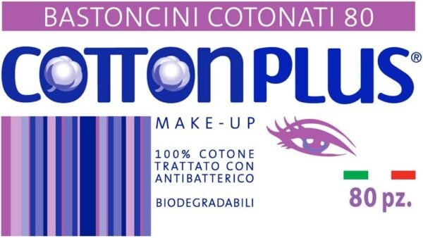 Cotton Plus Bâtons de coton MAKE-UP 80 pièces - Ligne BEAUTY | COTTON FIOC pour le MAKE-UP | Deux têtes différentes, deux fonctions. – Image 3