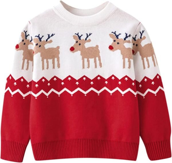 ZZSEAI Pull de Noël Garçon Fille,Garçons Filles Hiver Pull Impression Arbre de Noël Sweat-Shirt Pull De NoëL Fille 14 Ans Pull Long Noel Bébé Dessin animé Mignon Pulls Sweat Hauts