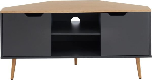 BAÏTA Meuble TV, chêne et Gris Anthracite, L115cm – Image 6