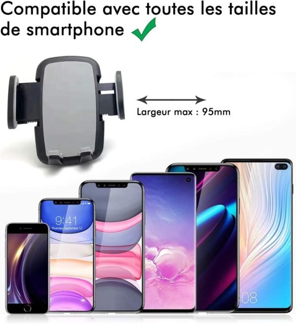 KARYLAX Support Fixation Smartphone pour la Voiture, Fixation sur Pare-Prise et Tableau de Bord Auto, Support Voiture 360° pour Smartphone ASUS ZenFone 7 – Image 5