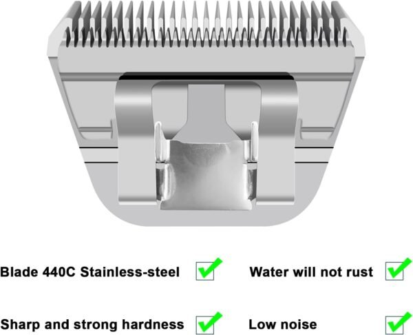 BESTBOMG Lames Larges et Amovibles 4FW pour Le toilettage des Chiens,compatibles avec Les tondeuses Andis,Oster A5,Wahl KM10,Longueur de Coupe 3/8 Pouces (9,5 mm) – Image 2