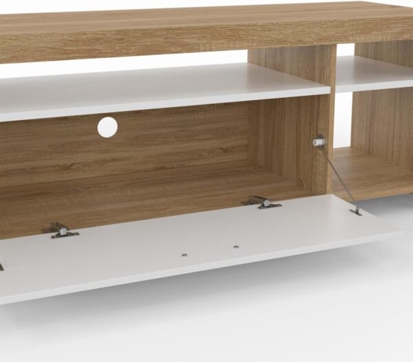 IDMarket - Meuble TV 140 cm Malo Bois et Placard Blanc – Image 6