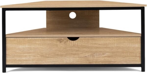 IDMarket - Meuble TV 100 cm d'angle Detroit avec Placard Design Industriel – Image 3