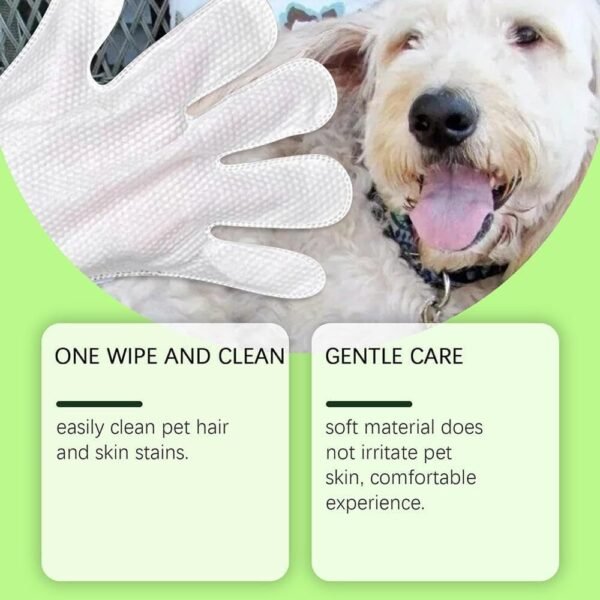 Lot de 5 gants de nettoyage réutilisables pour chiens et chats - Sans rinçage - Sans rinçage - Doux - Avec soin anti-odeurs – Image 6