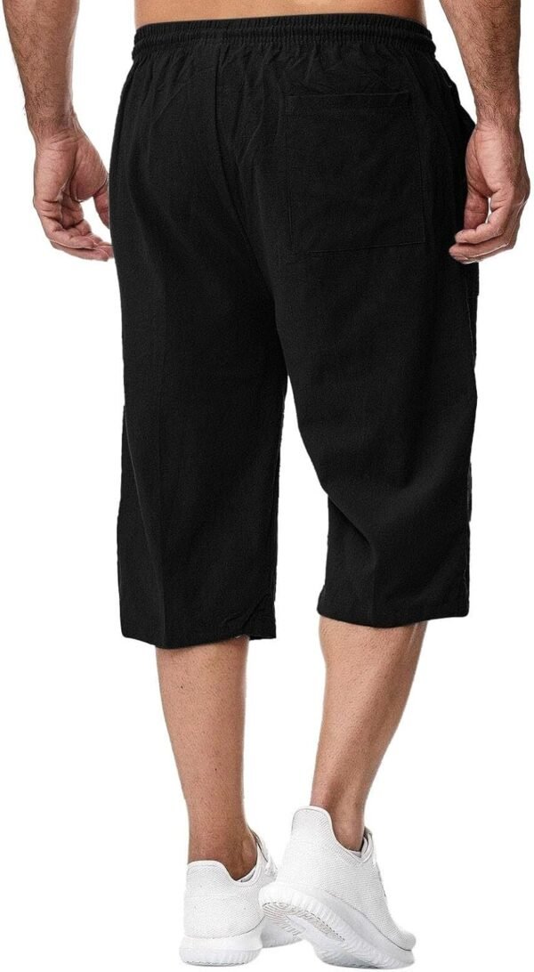 Pantacourt Homme Eté - Shorts et Bermudas Lin 2025 Sport Coton Pantalon 3/4 Décontracté Taille Elastique Short – Image 5