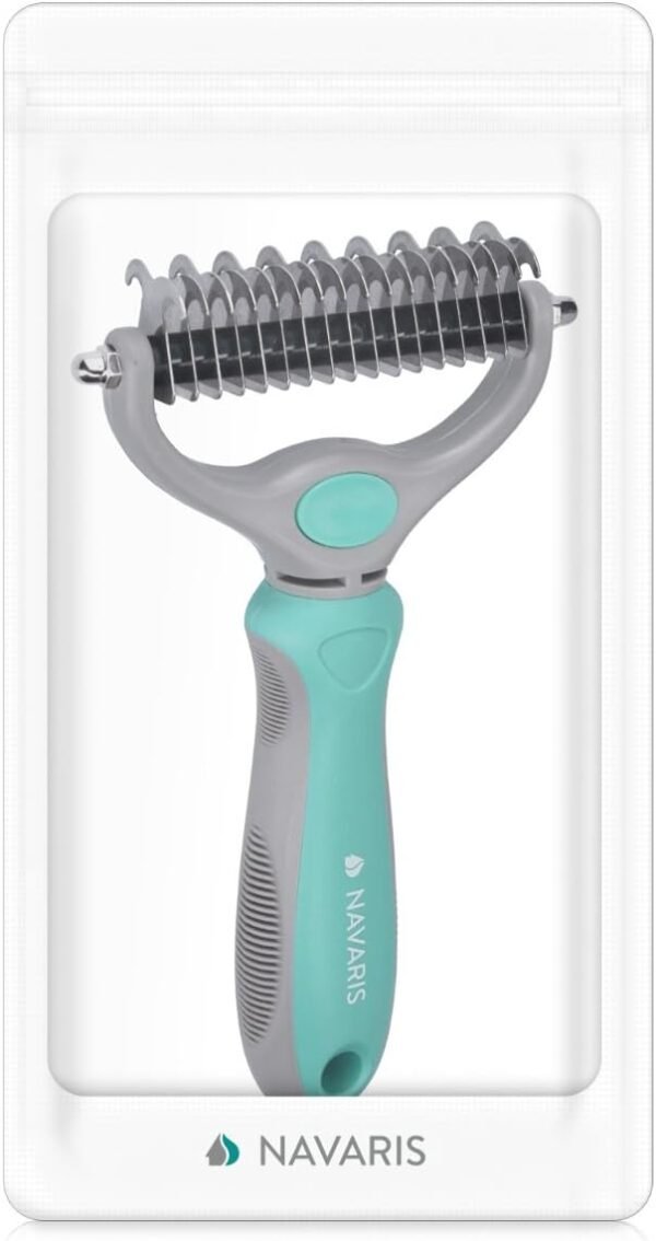 Navaris Brosse sous Poils Chien Chat - Peigne étrille Poil Long et Court - Accessoire toilettage Chiens Chats pour démêlage nœuds des Poils – Image 7