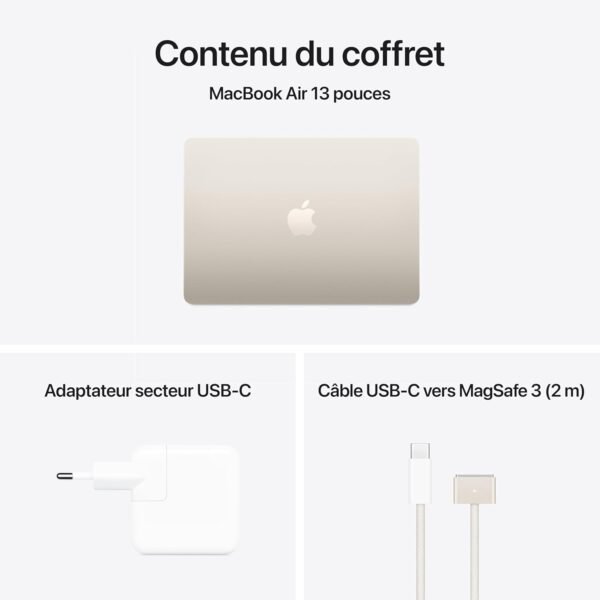 Apple MacBook Air 13 Pouces Ordinateur Portable avec Puce M4 : Conçu pour Apple Intelligence, Écran Liquid Retina de 13,6 Pouces, Mémoire unifiée de 16 Go, Stockage SSD de 256 Go ; Lumière stellaire – Image 6