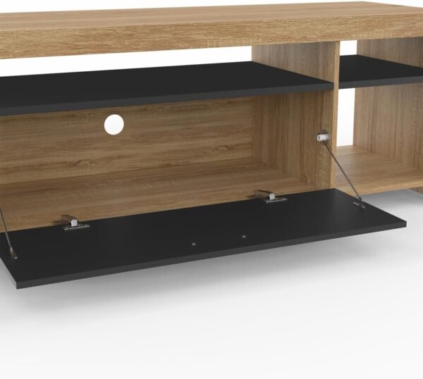 IDMarket - Meuble TV 140 cm Malo Bois et Placard Noir – Image 6