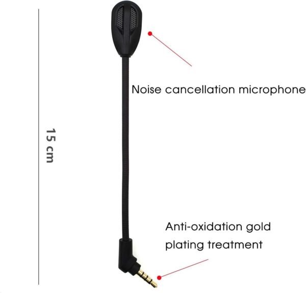 sciuU Microphone Micro Boom Compatible avec Kingston HyperX Cloud Flight/Flight S Casque Gaming sans Fil HX-HSCF-BK, pour PS4 / PS4 Pro Computer PC, 3,5 mm Microphone à réduction de Bruit Flexible – Image 2
