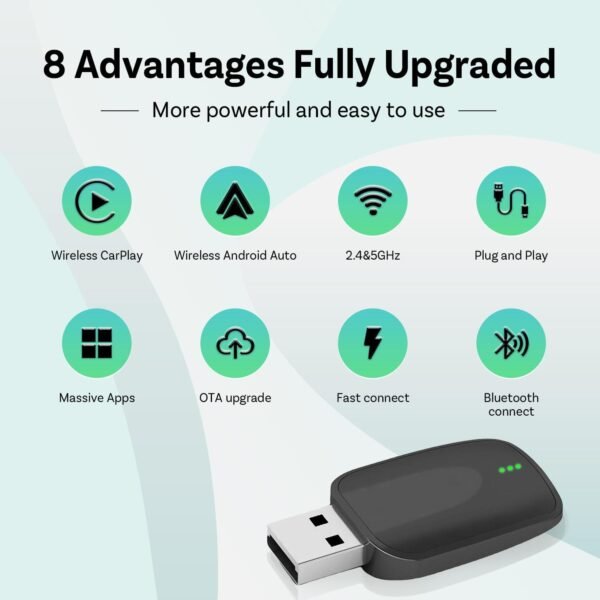 bairuibin Adaptateur CarPlay sans Fil pour Volvo XC60 2018-2023,Android Auto sans Fil,Carplay sans Fil,clé USB CarPlay,Adaptateur sans Fil CarPlay,Performance Stable – Image 5