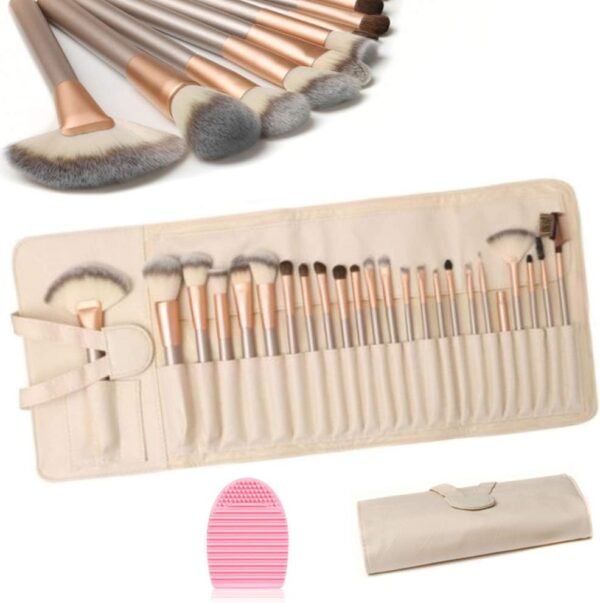 HEPAZ Pinceaux de Maquillage Professionnel, 24 PCS + 1 PCS Oeuf de Nettoyage de Brosse de Maquillage pour les ombres à paupières, les sourcils