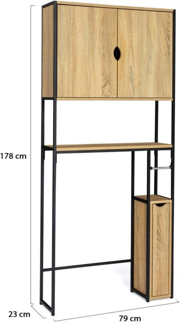 IDMarket - Meuble WC 3 en 1 avec armoires de rangement DETROIT design industriel – Image 3