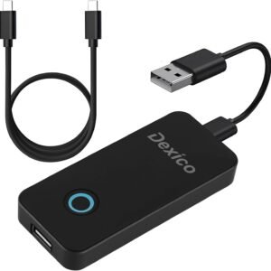 Android Auto sans Fil, Dexico Adaptateur CarPlay et Android 2en1, pour Les Voitures Filaires CarPlay et Android Auto Année Modèle: 2016-2023, Plug and Play, Soutien à la Mise à Jour en Ligne