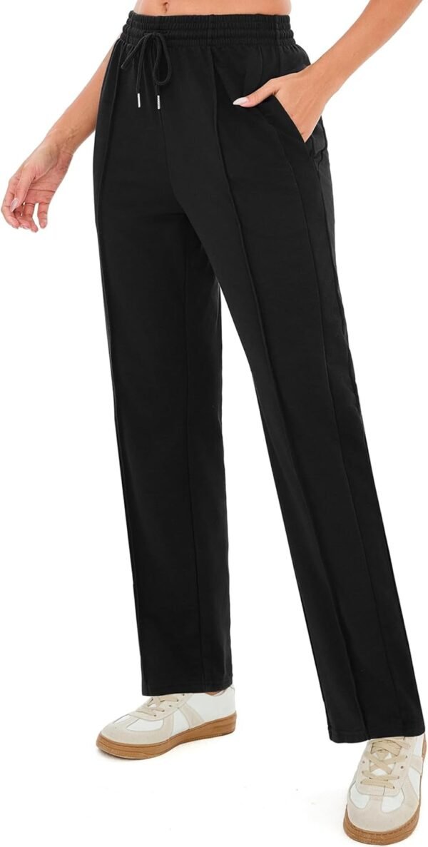 Terecey Pantalon Jogging Femme Coton Pantalons de Sport Décontracté avec Taille Élastique et Poches Pantalon de Survêtement pour Yoga Fitness Running S-XXL