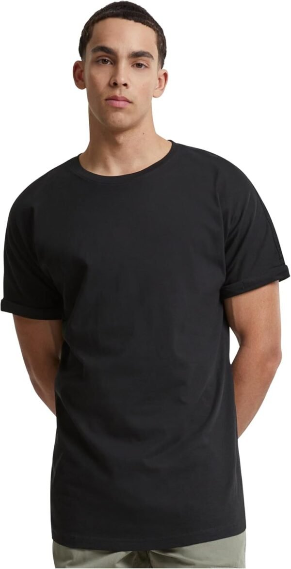 Urban Classics T-Shirt Long Manches Retroussées Homme T-Shirt Manches Courtes Rouge