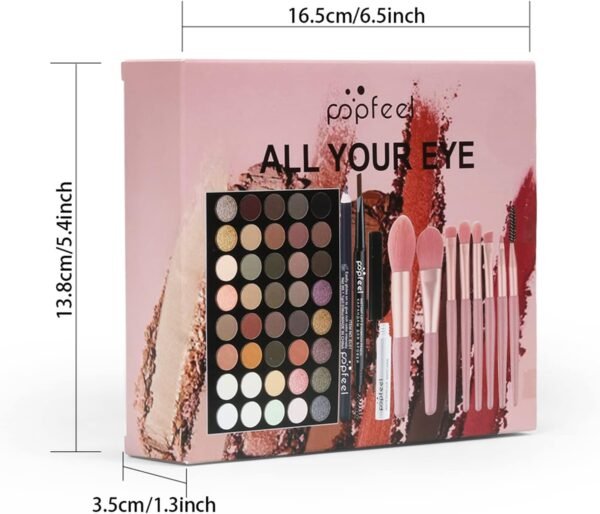 Joyeee Kit de maquillage tout-en-un pour filles Coffret cadeau de maquillage pour femme Kit complet de cosmétiques de démarrage, comprenant une palette de fards à paupières, un mascara, SET002A – Image 2