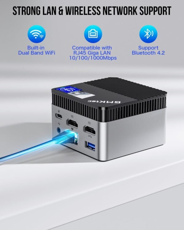 GMKtec Mini PC Windows 11 Pro N97 (Beat N150/N100/N95), Mini Computer G5, Intel Alder Lake N97 12th Gen (up to 3.60GHz) 12GB DDR5 512GB SSD/TF Card/USB3.2/HDMI*2 for Business/School/Office/Micro PC – Image 4