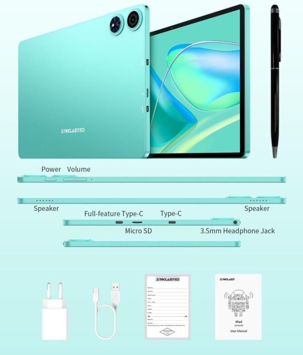 TECLAST P50AI Tablette Android 15 Tablette 11 Pouces 90Hz, Gestuel IA, 2.0GHz Octa-Core, HDMI-Type C, Mode PC, 16Go+128Go(4To TF), 7000mAh/Widevine L1/BT5.4/13MP+8MP, avec étui + Stylet, 2025 – Image 8