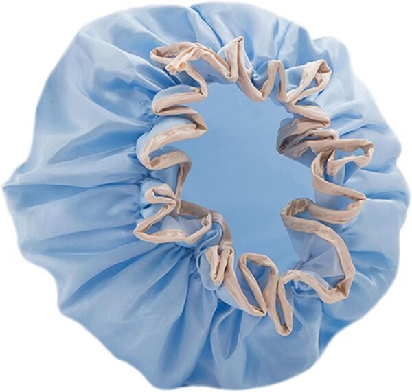 Bonnet de douche imperméable pour femme - Bleu - Réutilisable - Pour la douche, le sauna, les soins personnels, les cheveux secs, etc.