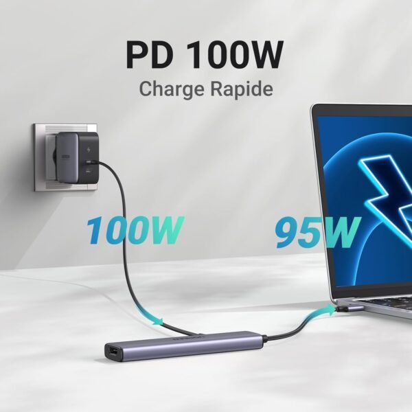 UGREEN Revodok 105 Hub USB C HDMI 4K PD 100W Charge Multi Data Ports 5Gbps 5 en 1 Adaptateur USB C vers HDMI Compatible avec iPhone 16 Plus Pro Max 15 MacBook iPad Pro Air Surface Galaxy S24 – Image 3