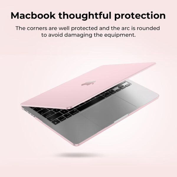 EooCoo Coque Compatible avec MacBook Air 13,6 Pouces M2 M3 M4 A2681 A3113 A3240, 2022 2024 2025 Release avec Touch ID, Protection Étui Rigide en Plastique Anti-Rayures pour Mac 13 - Cristal Rose – Image 7